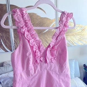 ***Custom one of a kind Barbie pink & white Lilly dress***